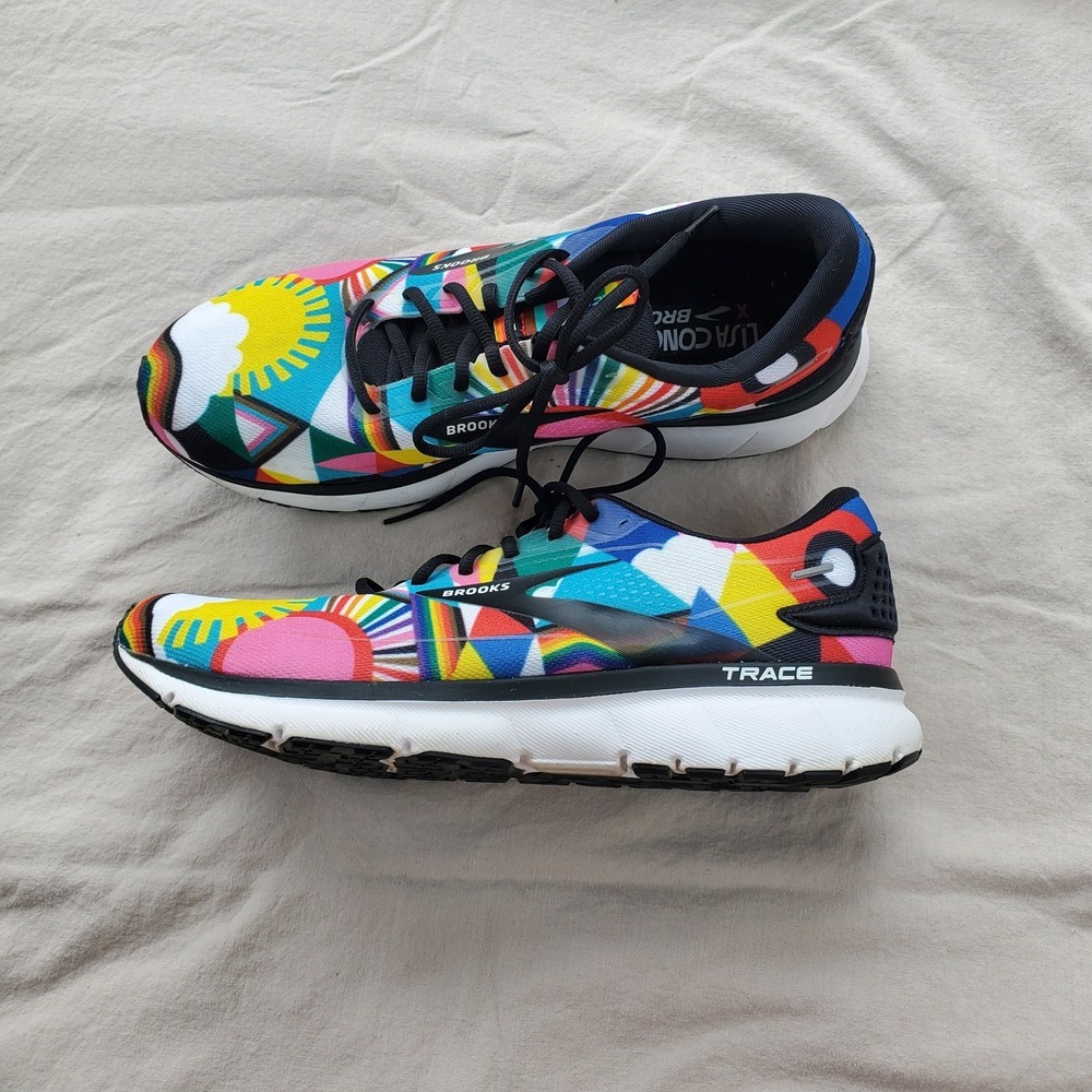 Brooks X Lisa Congdon Shoes Mens 12 Geometric Quirky Rainbow Artsy Pride LGBTQ - Picture 5 of 11